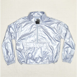 NEW Under Armour Women's 1/4 Zip Pullover Windbreaker Loose Nylon Purple Size XS